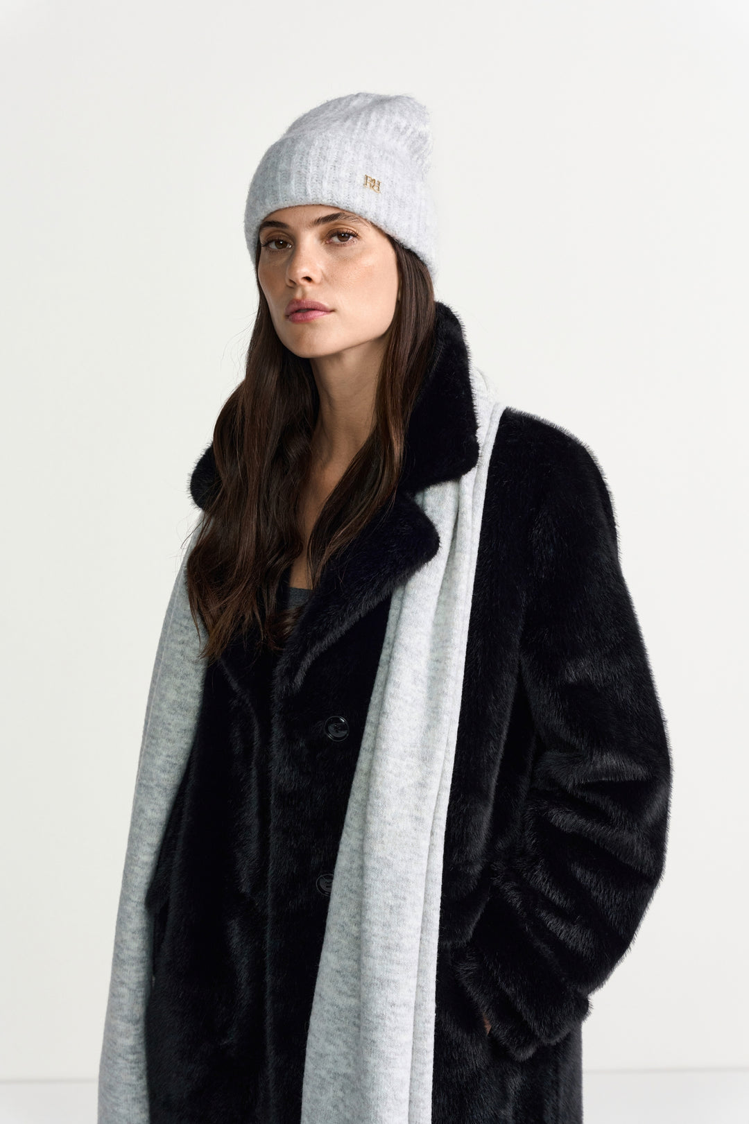 Knitted Logo Beanie, grey melangé 845 Bild 3