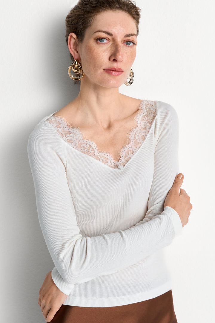 Lace Longsleeve, pearl white 113 Bild 2