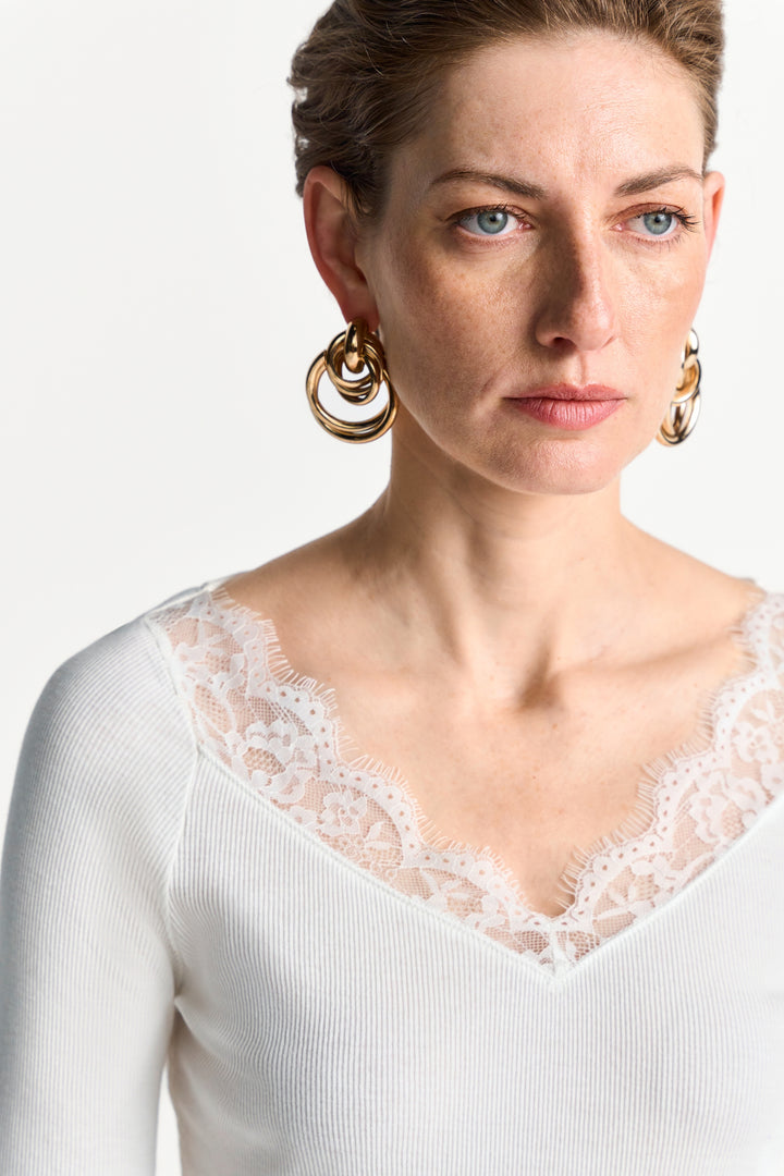 Lace Longsleeve, pearl white 113 Bild 4