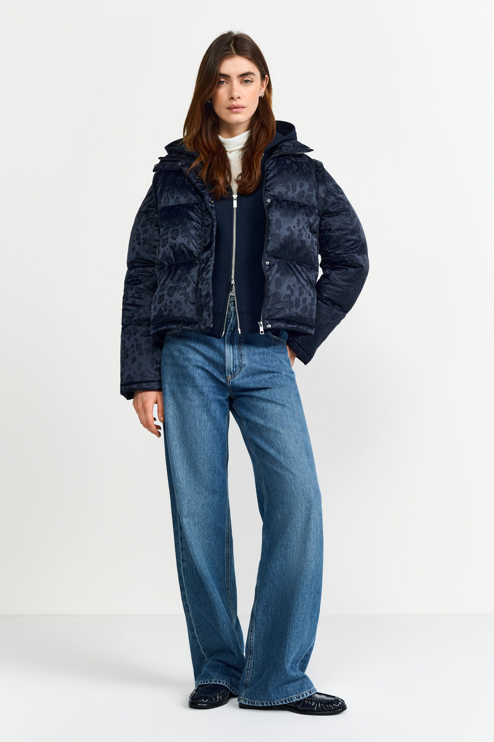 Leo jacquard puffer sustainable, midnight blue 781 Bild 2
