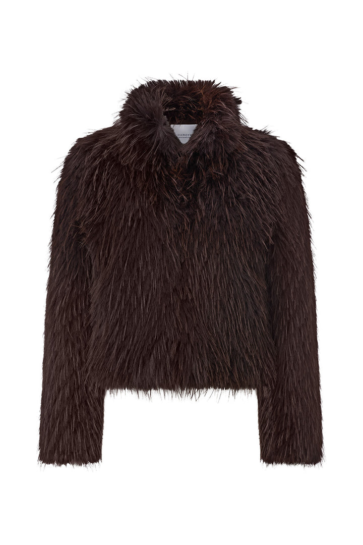 Long Hair Faux Fur Jacket, chocolate torte 298 Bild 1