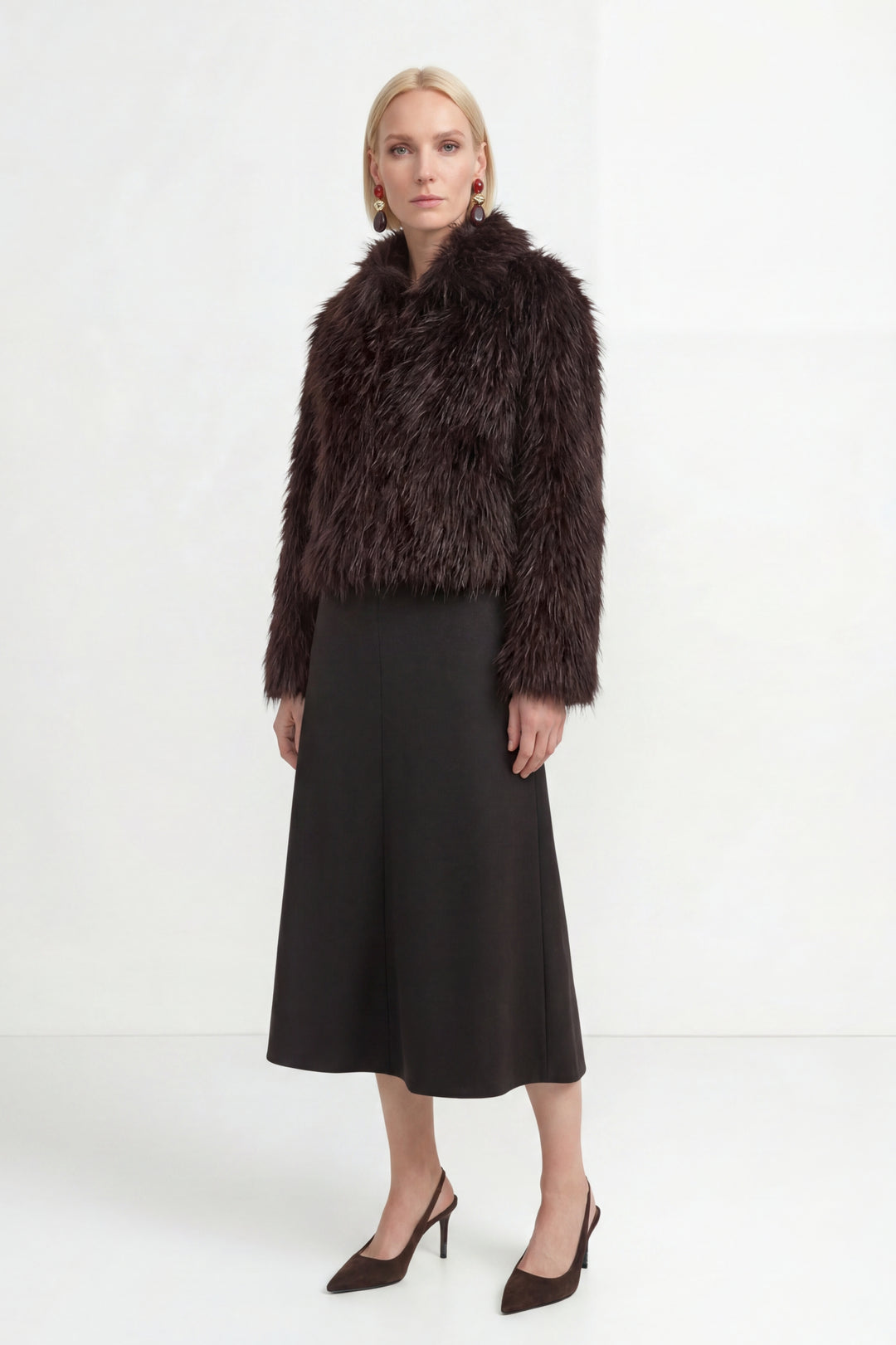 Long Hair Faux Fur Jacket, chocolate torte 298 Bild 2