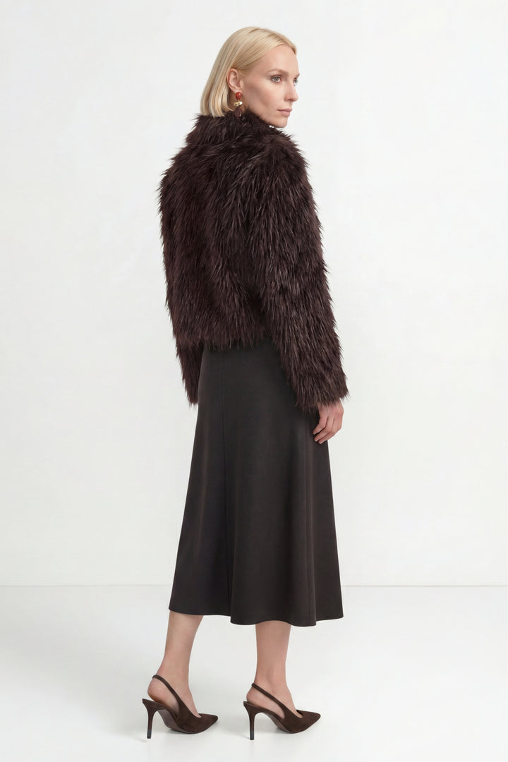 Long Hair Faux Fur Jacket, chocolate torte 298 Bild 3