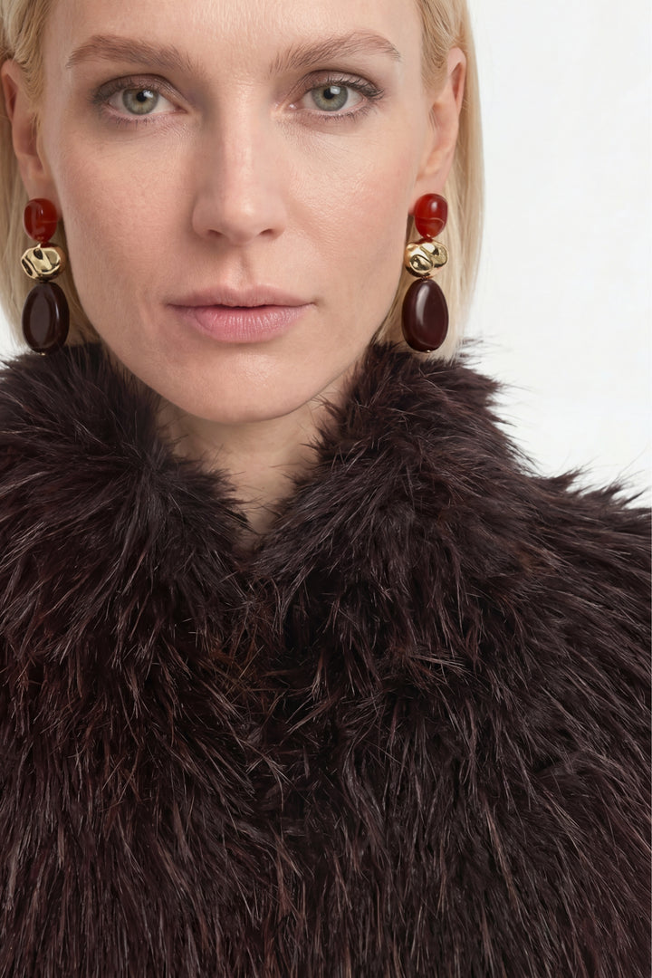 Long Hair Faux Fur Jacket, chocolate torte 298 Bild 4