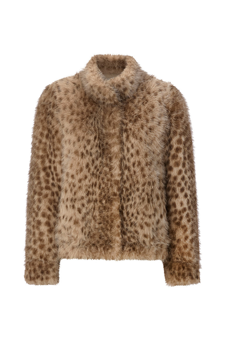Marbled Faux Fur Jacket, caffee latte 223 Bild 1