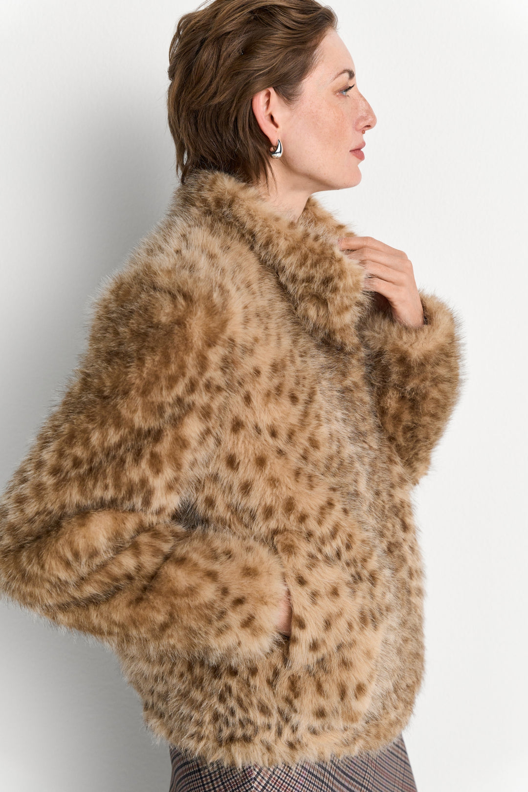 Marbled Faux Fur Jacket, caffee latte 223 Bild 3