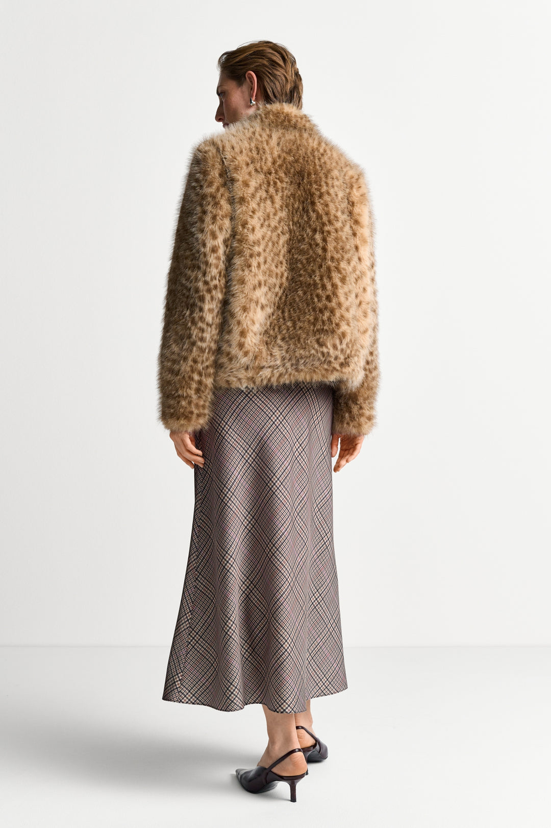 Marbled Faux Fur Jacket, caffee latte 223 Bild 4