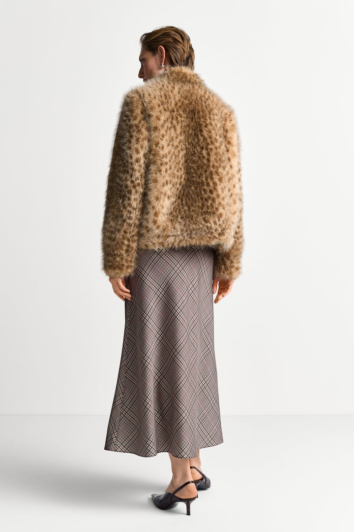 Marbled Faux Fur Jacket, caffee latte 223 Bild 4