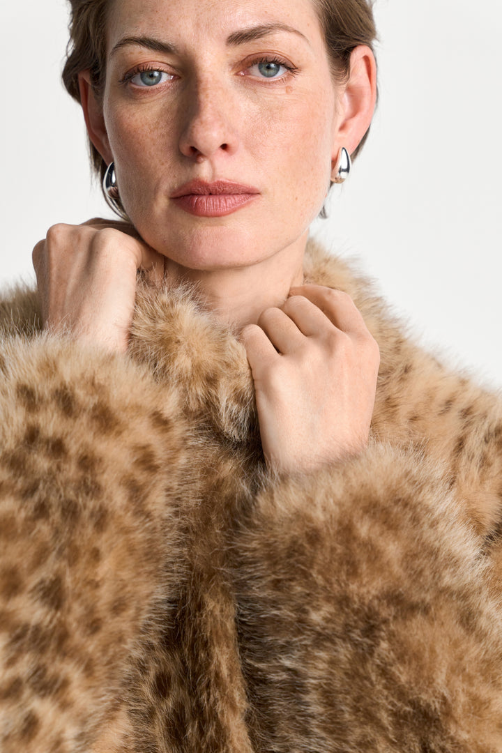 Marbled Faux Fur Jacket, caffee latte 223 Bild 5