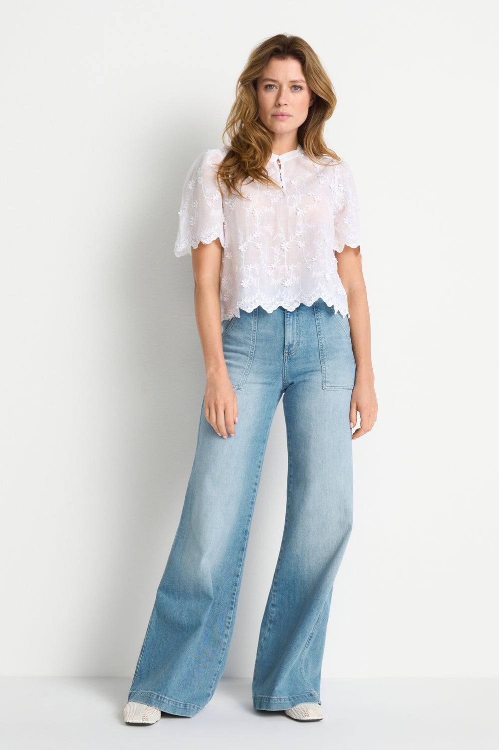 Mat Mix Blouse Broderie Anglaise, white 100 Bild 2