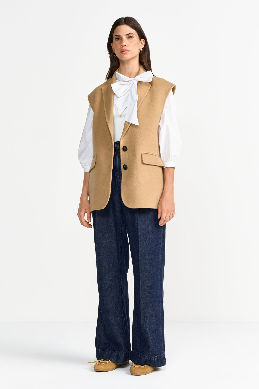 Mat Mix Blouse with Bow, white 100 Bild 2