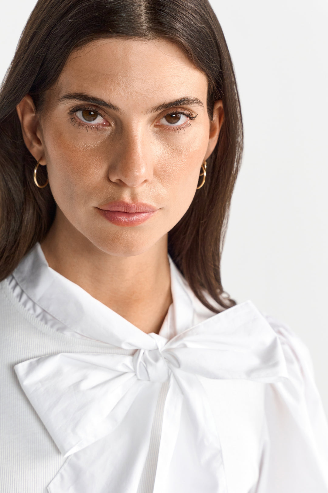 Mat Mix Blouse with Bow, white 100 Bild 5