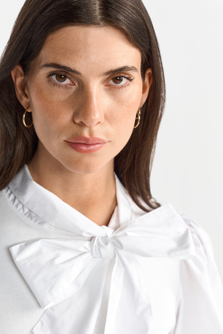 Mat Mix Blouse with Bow, white 100 Bild 5