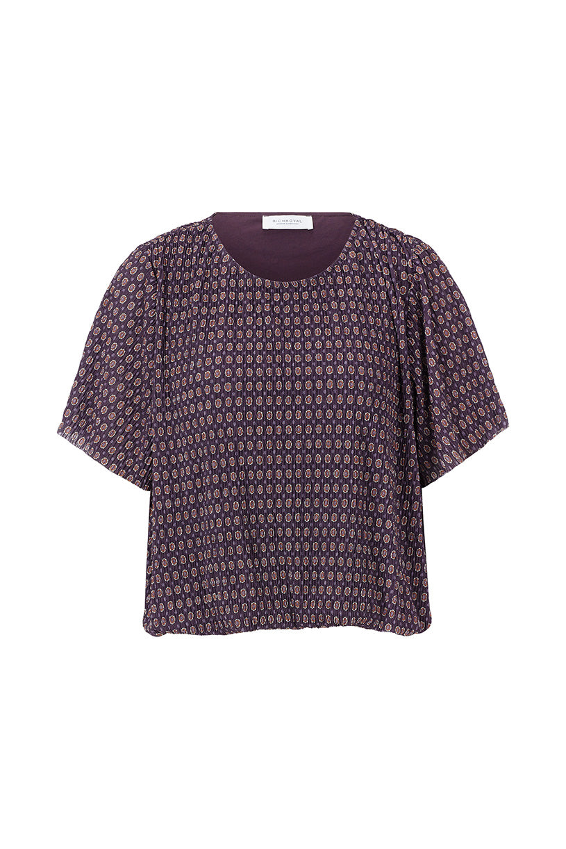 Minimal Print Crinkle T-Shirt, mulberry 686 Bild 1