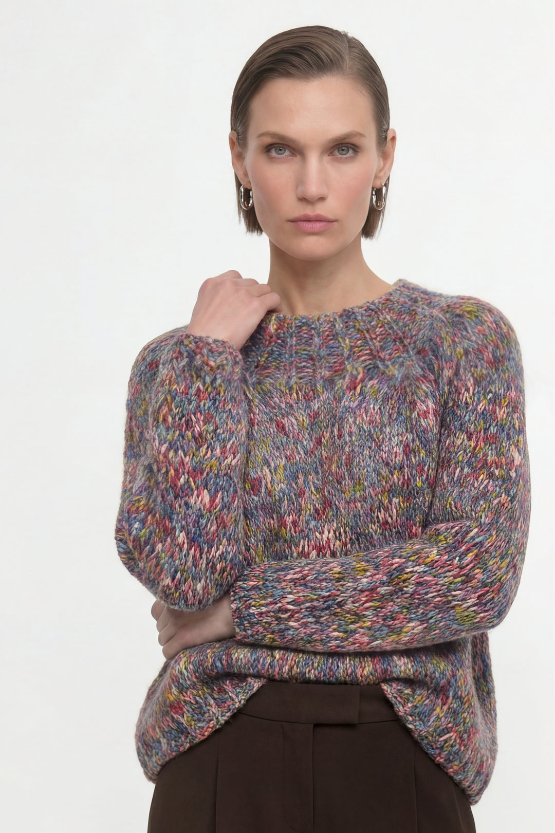 Multicoloured Mock Neck, misty blue 751 Bild 3