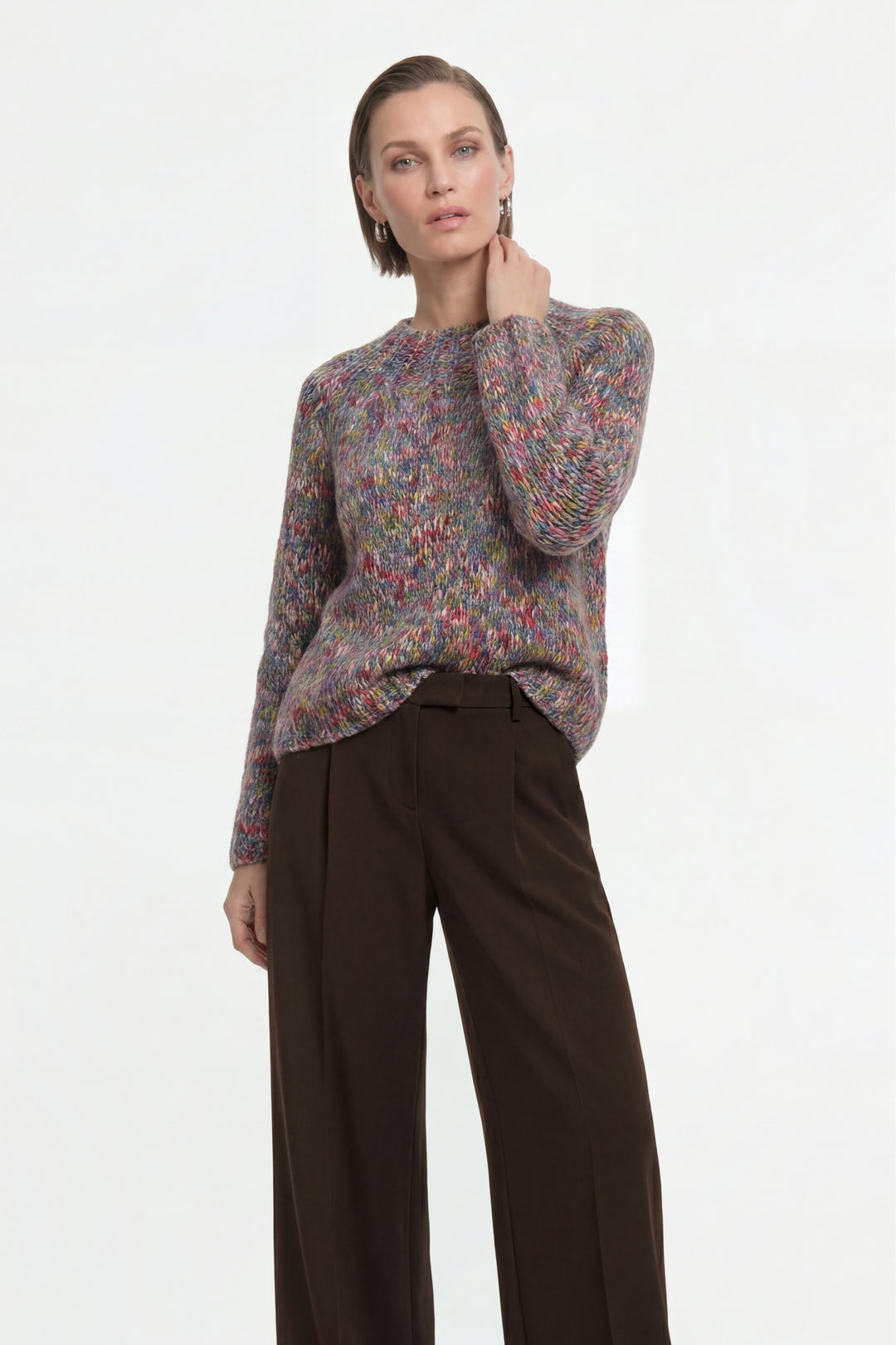 Multicoloured Mock Neck, misty blue 751 Bild 5