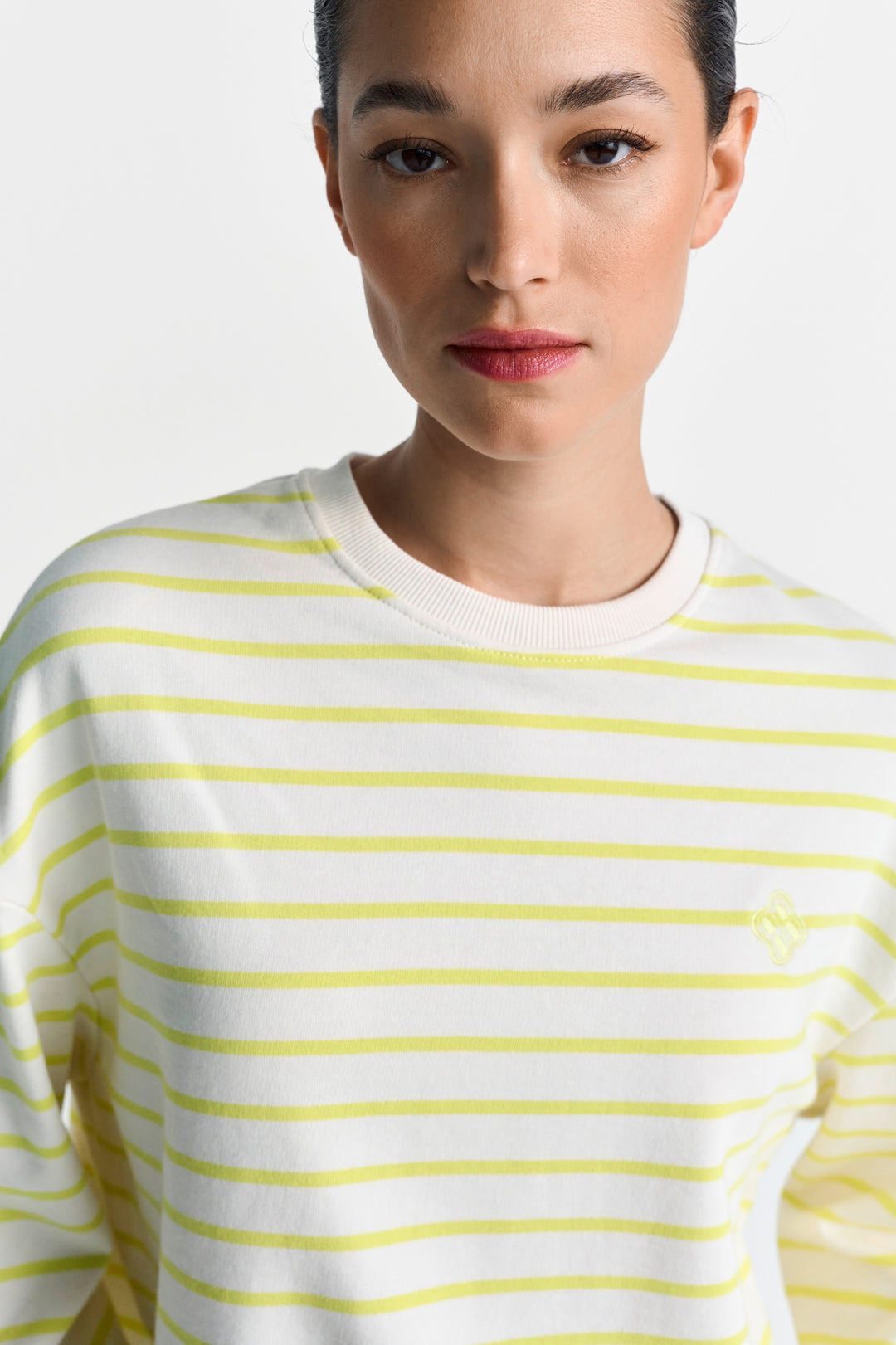 O Striped Sweatshirt, urban lime 395 Bild 5