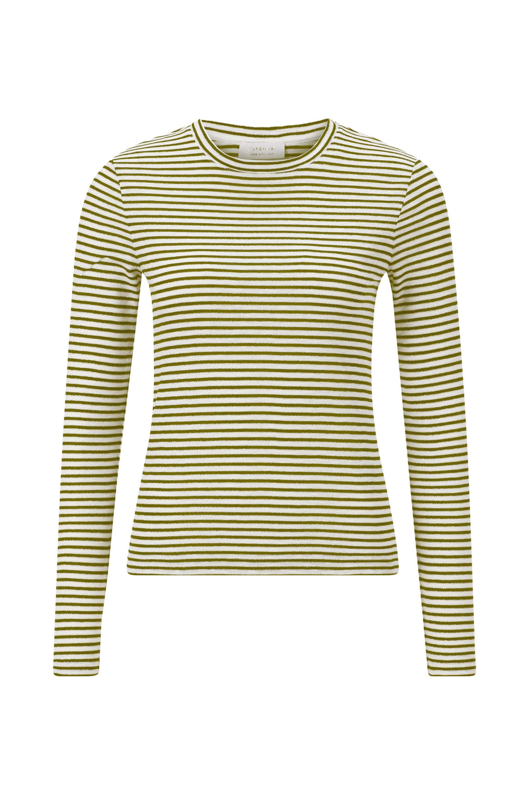 Organic Sparkle Striped Longsleeve, golden moss 411 Bild 1