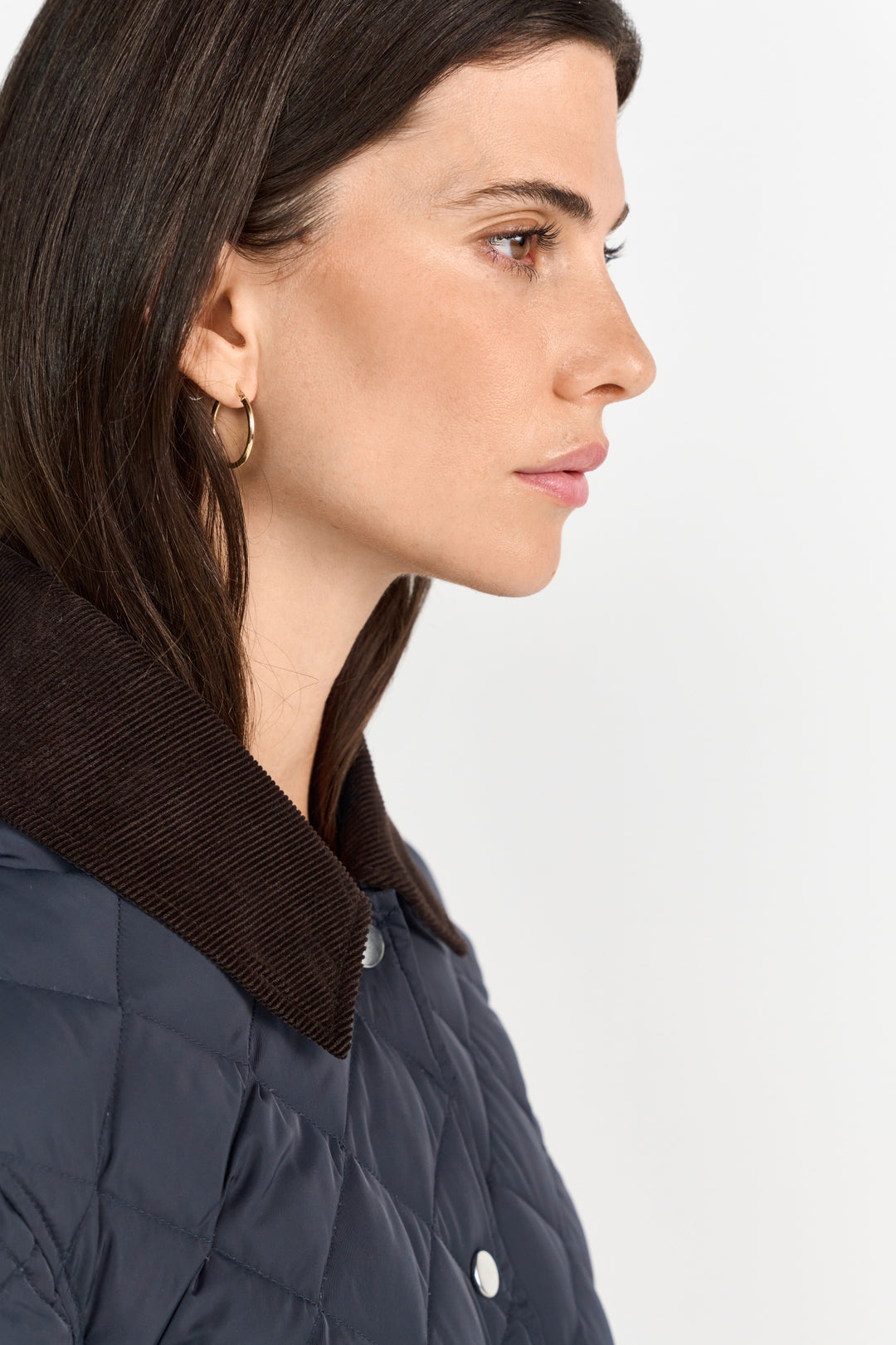 Padded Jacket with Corduroy Collar, midnight blue 781 Bild 5