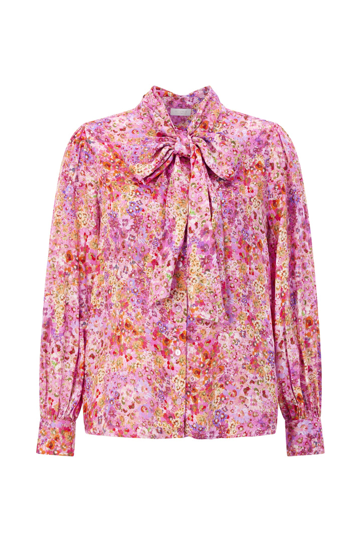 Printed Blouse with Bow, soft orchid 642 Bild 1