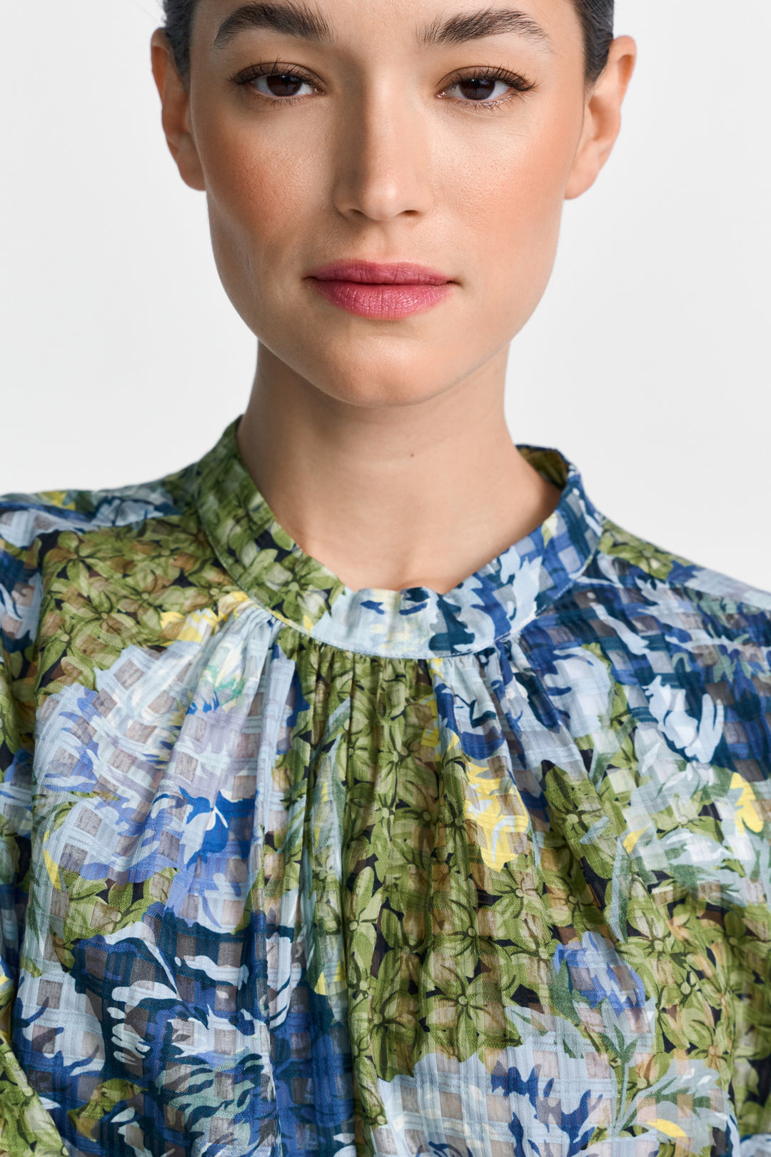 Printed Blouse with Collar Stand, urban lime 395 Bild 5