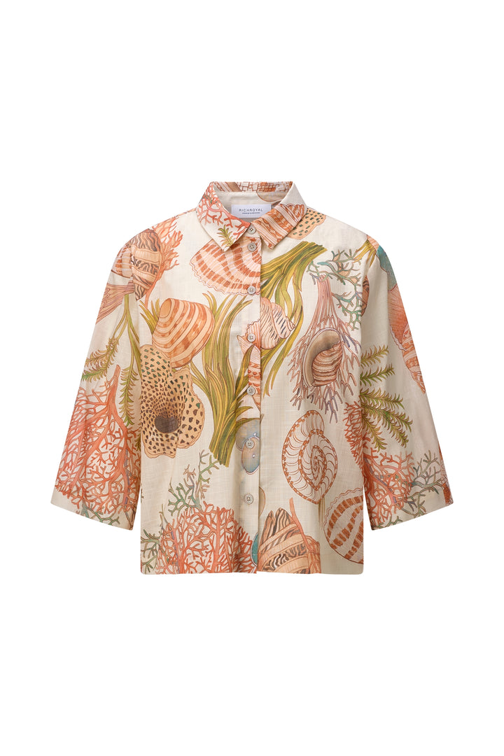 Printed Short Sleeves Blouse, soft papaya 305 Bild 1