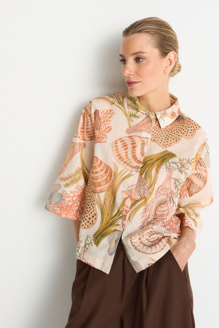 Printed Short Sleeves Blouse, soft papaya 305 Bild 3