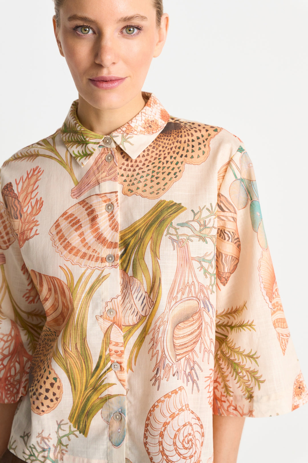 Printed Short Sleeves Blouse, soft papaya 305 Bild 5