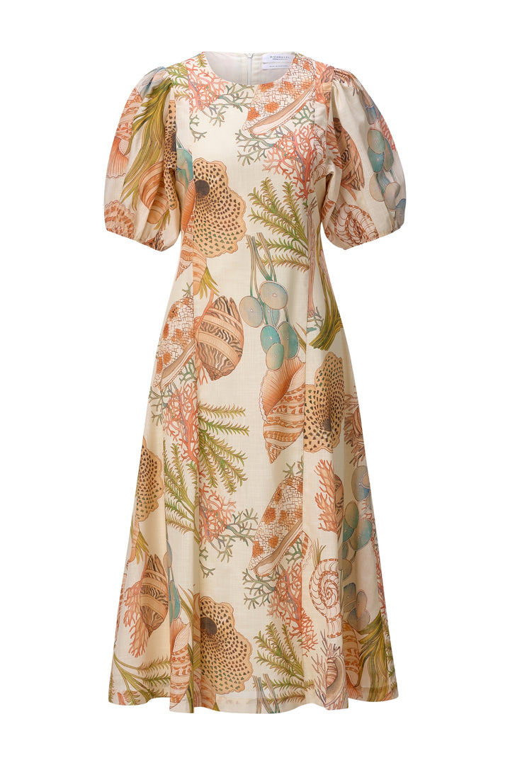 Printed Summer Cotton Midi Dress, soft papaya 305 Bild 1