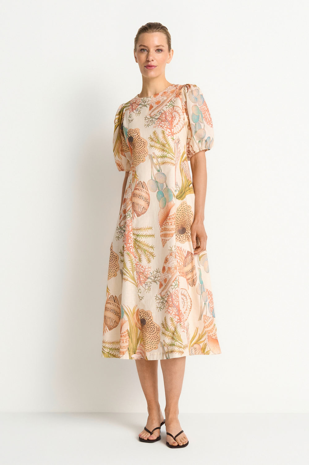 Printed Summer Cotton Midi Dress, soft papaya 305 Bild 2