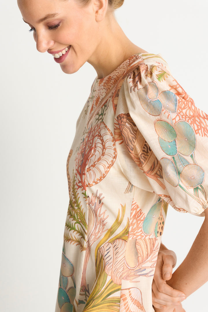 Printed Summer Cotton Midi Dress, soft papaya 305 Bild 5