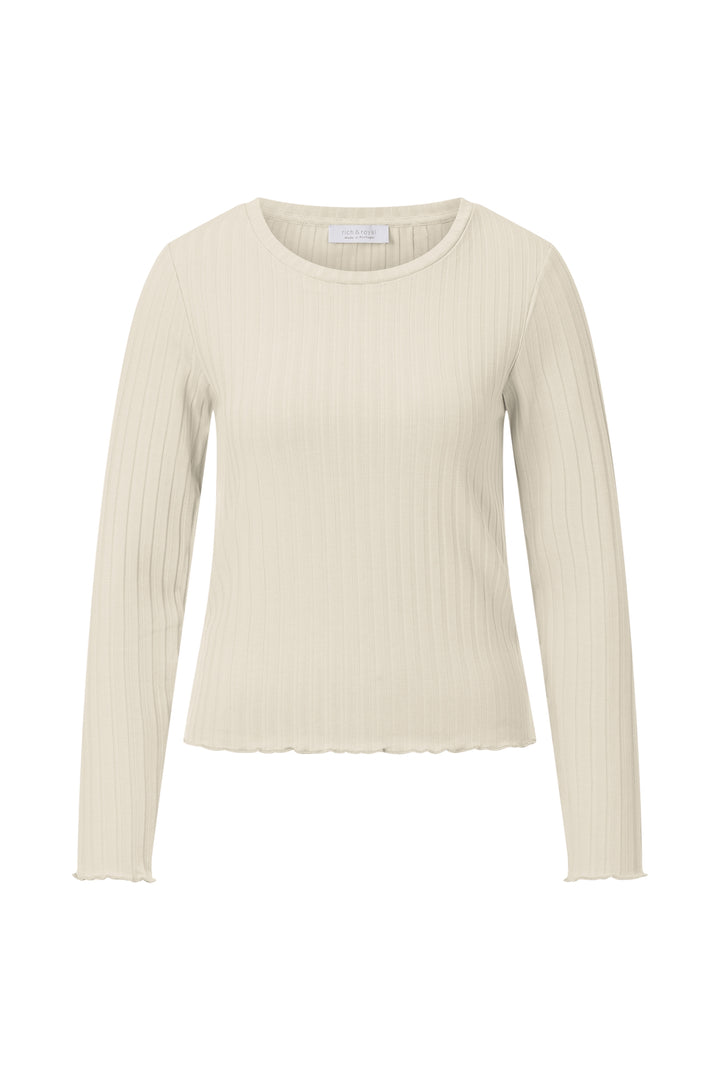 Rib Longsleeve, pearl white 113 Bild 1