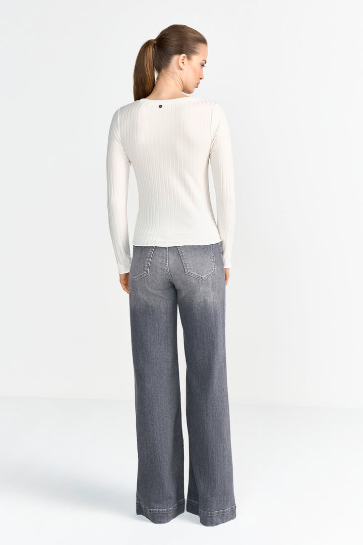 Rib Longsleeve, pearl white 113 Bild 4