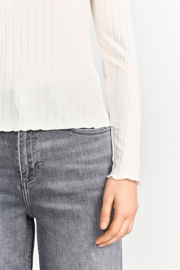 Rib Longsleeve, pearl white 113 Bild 5