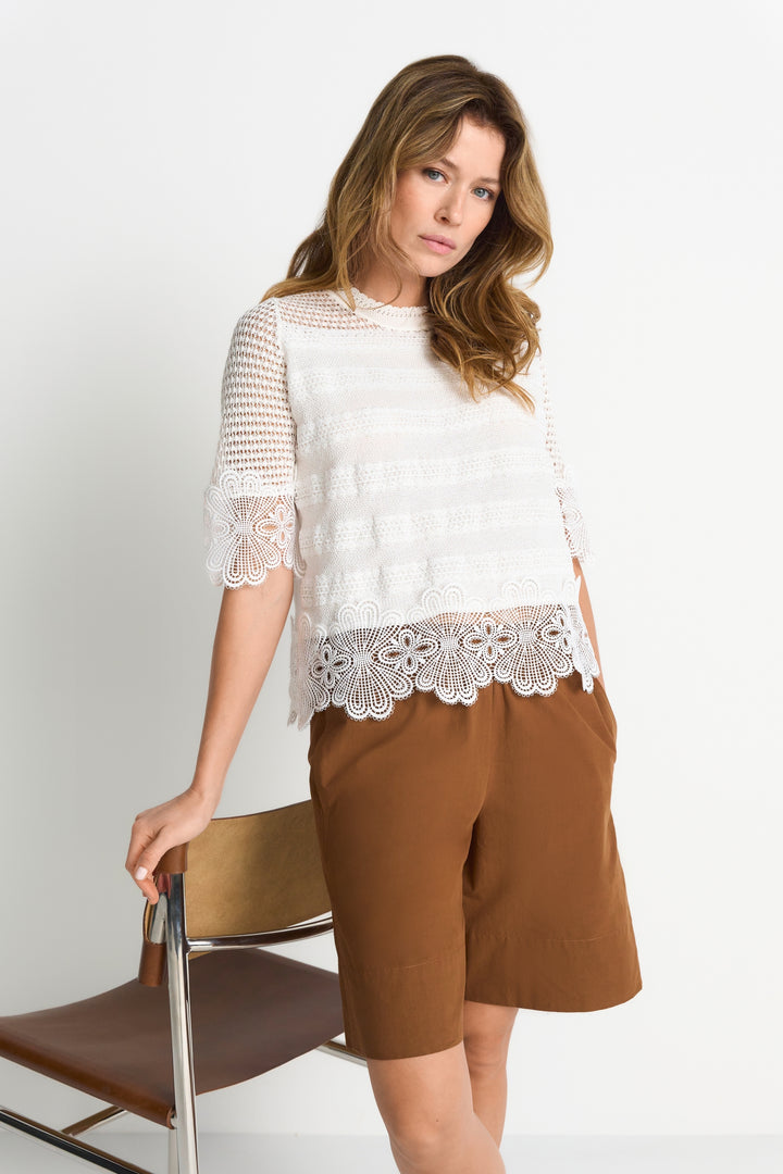 RNK SH SLVS Lace Stitch, pearl white 113 Bild 3