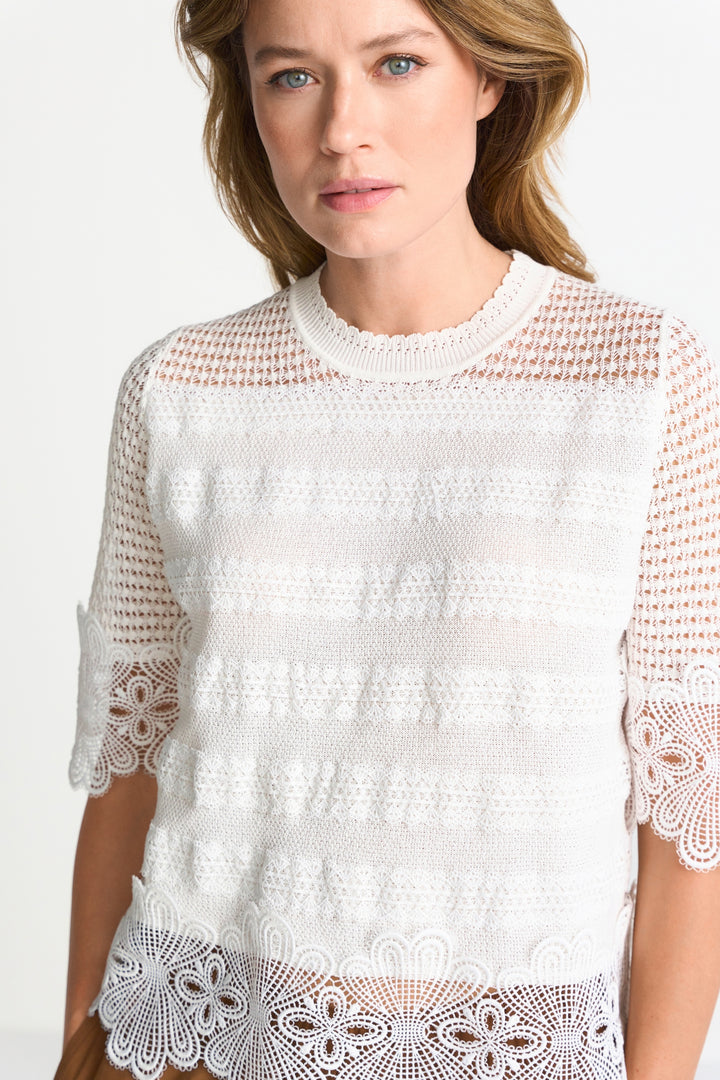 RNK SH SLVS Lace Stitch, pearl white 113 Bild 5