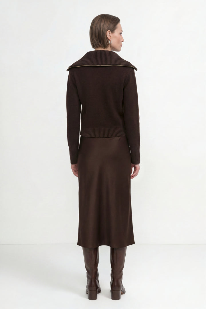 Satin Midi Skirt, chocolate torte 298 Bild 4