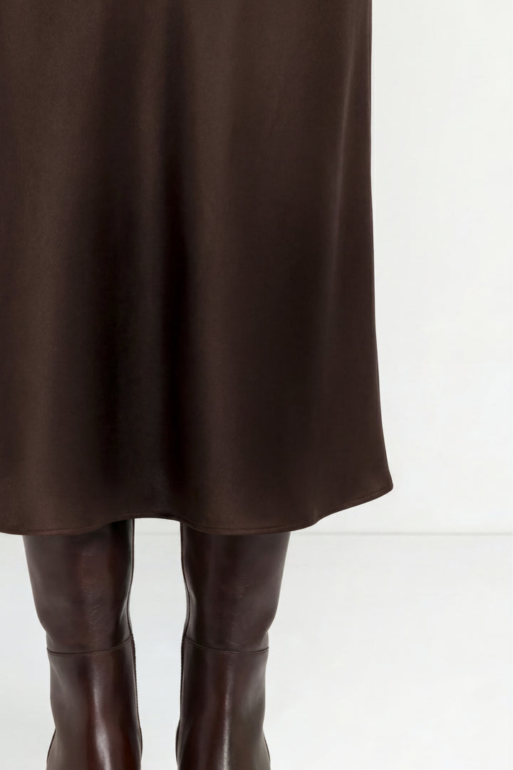 Satin Midi Skirt, chocolate torte 298 Bild 5
