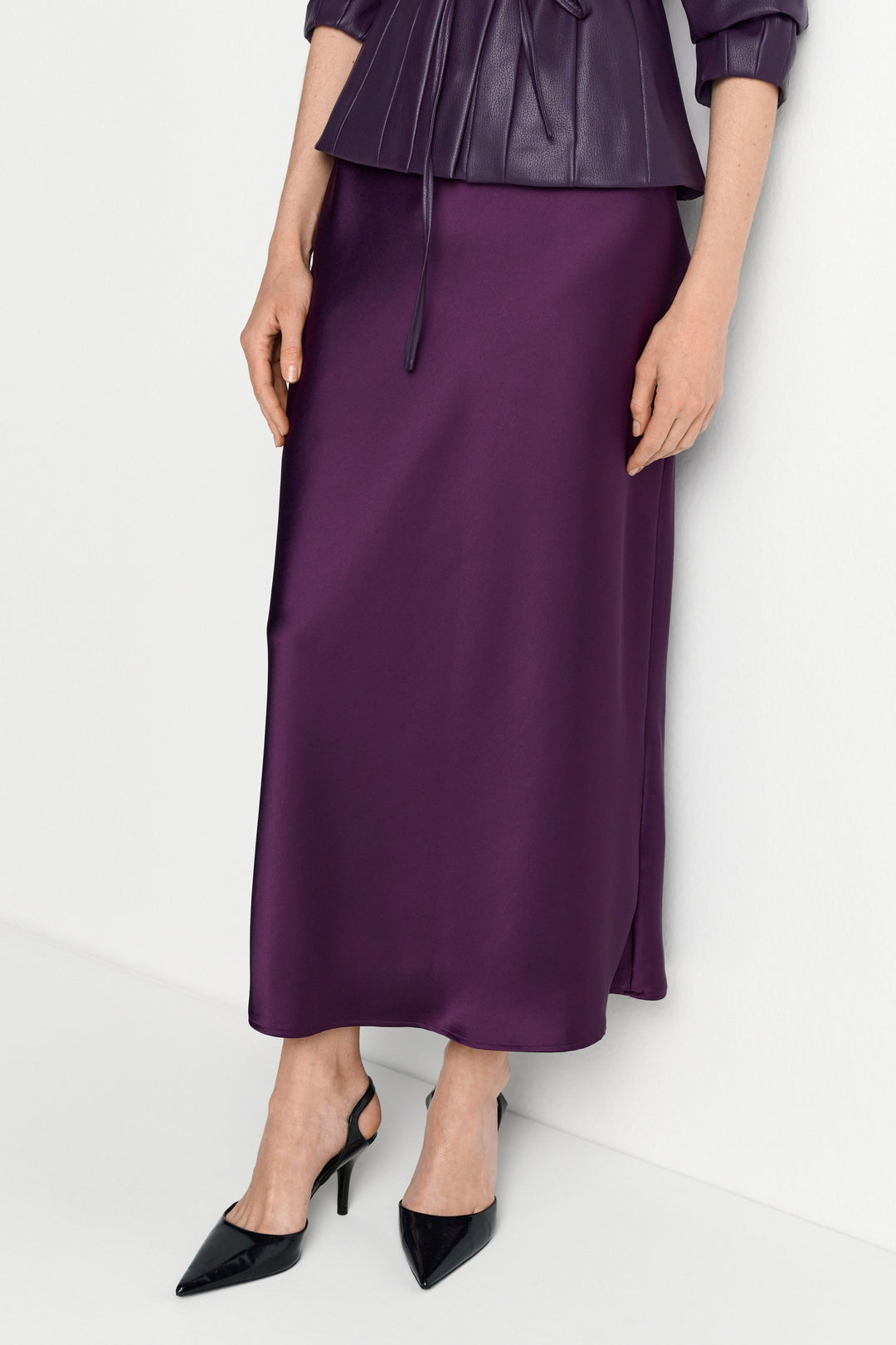 Satin Midi Skirt, mulberry 686 Bild 3