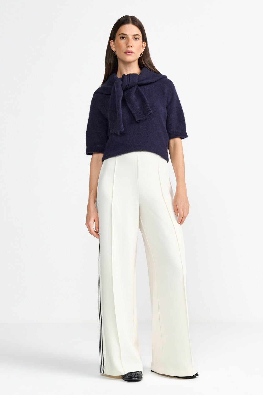 Scuba Wide Leg with Stripes, pearl white 113 Bild 2