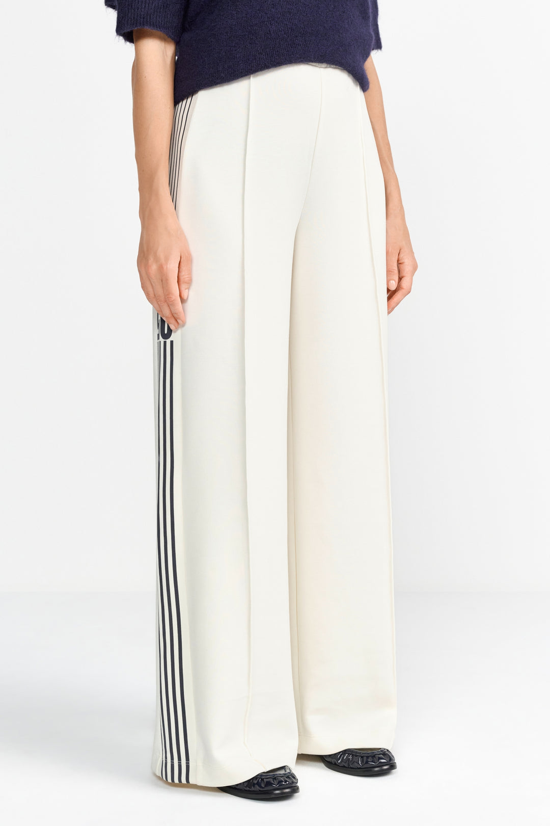 Scuba Wide Leg with Stripes, pearl white 113 Bild 3
