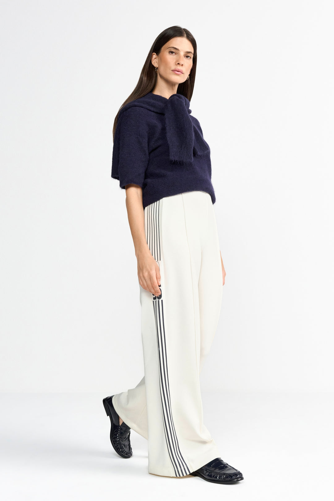 Scuba Wide Leg with Stripes, pearl white 113 Bild 6