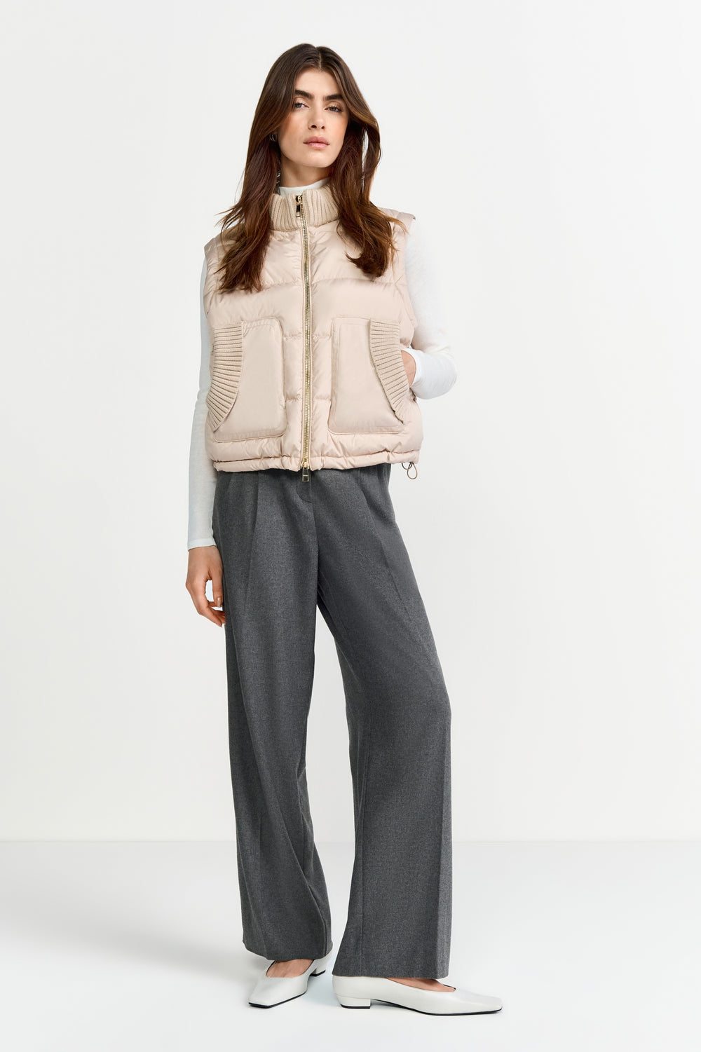 Short puffer waistcoat sustainable, caffee latte 223 Bild 2