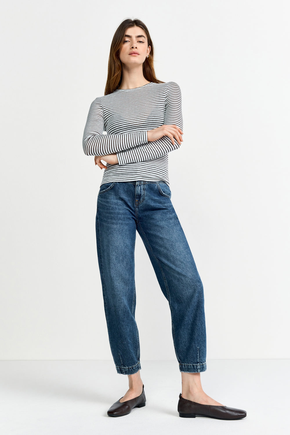 Sparkle Striped Longsleeve, dark chocolate 285 Bild 2