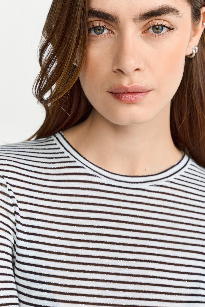 Sparkle Striped Longsleeve, dark chocolate 285 Bild 5