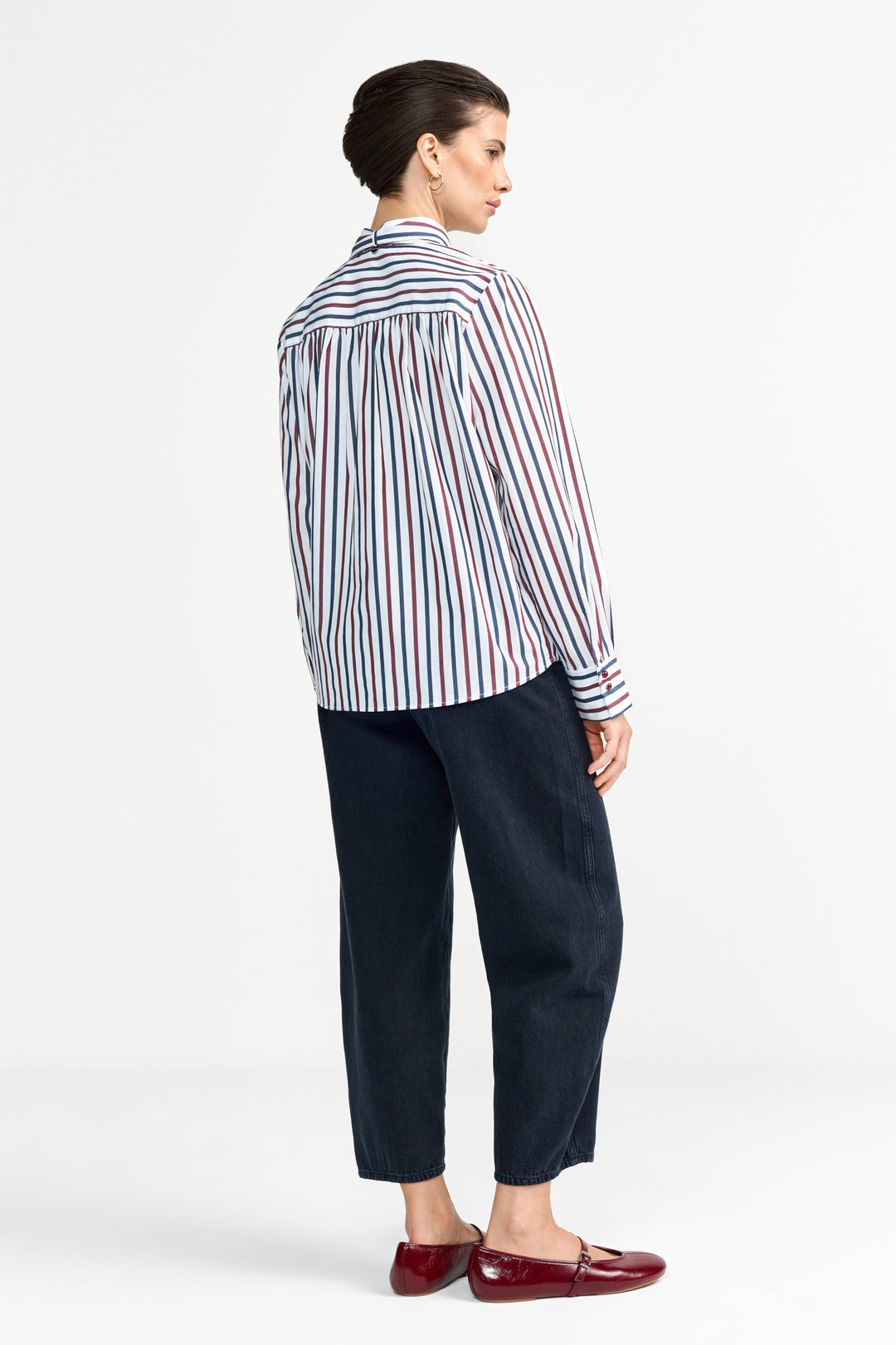 Striped Blouse with Bow, midnight blue 781 Bild 4