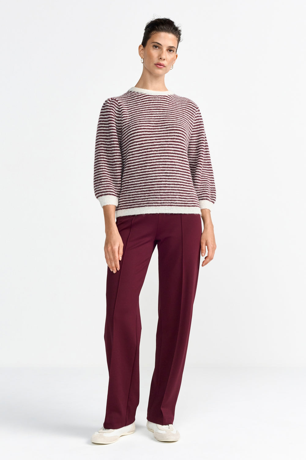 Striped Crew Puff Sleeves, ruby glow 599 Bild 2
