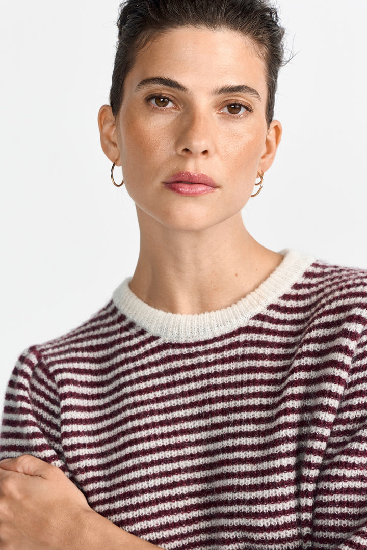 Striped Crew Puff Sleeves, ruby glow 599 Bild 5