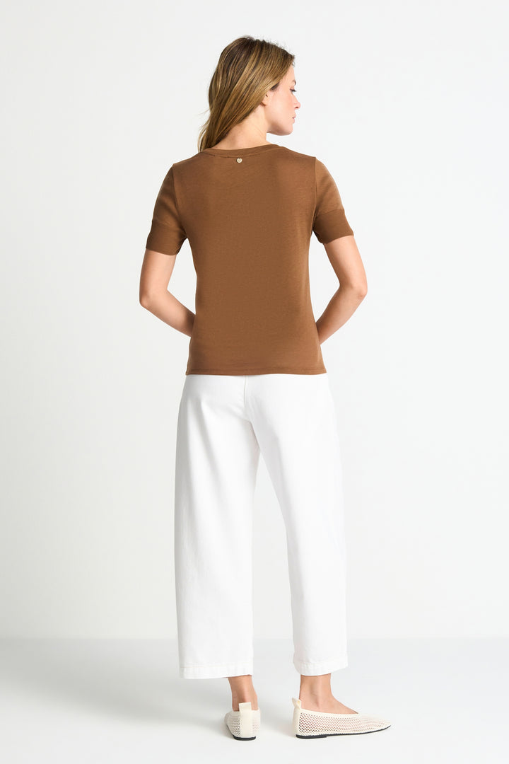 T Fineknit V-Neck Shirt, coconut bark 281 Bild 4