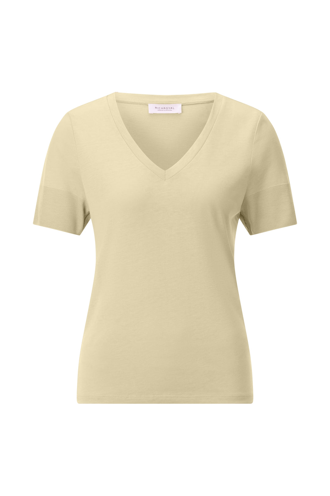 T Fineknit V-Neck Shirt, soft butter 150 Bild 1